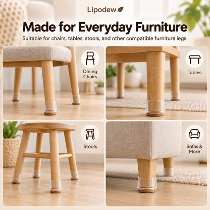 Clear Silicone Furniture Leg Caps