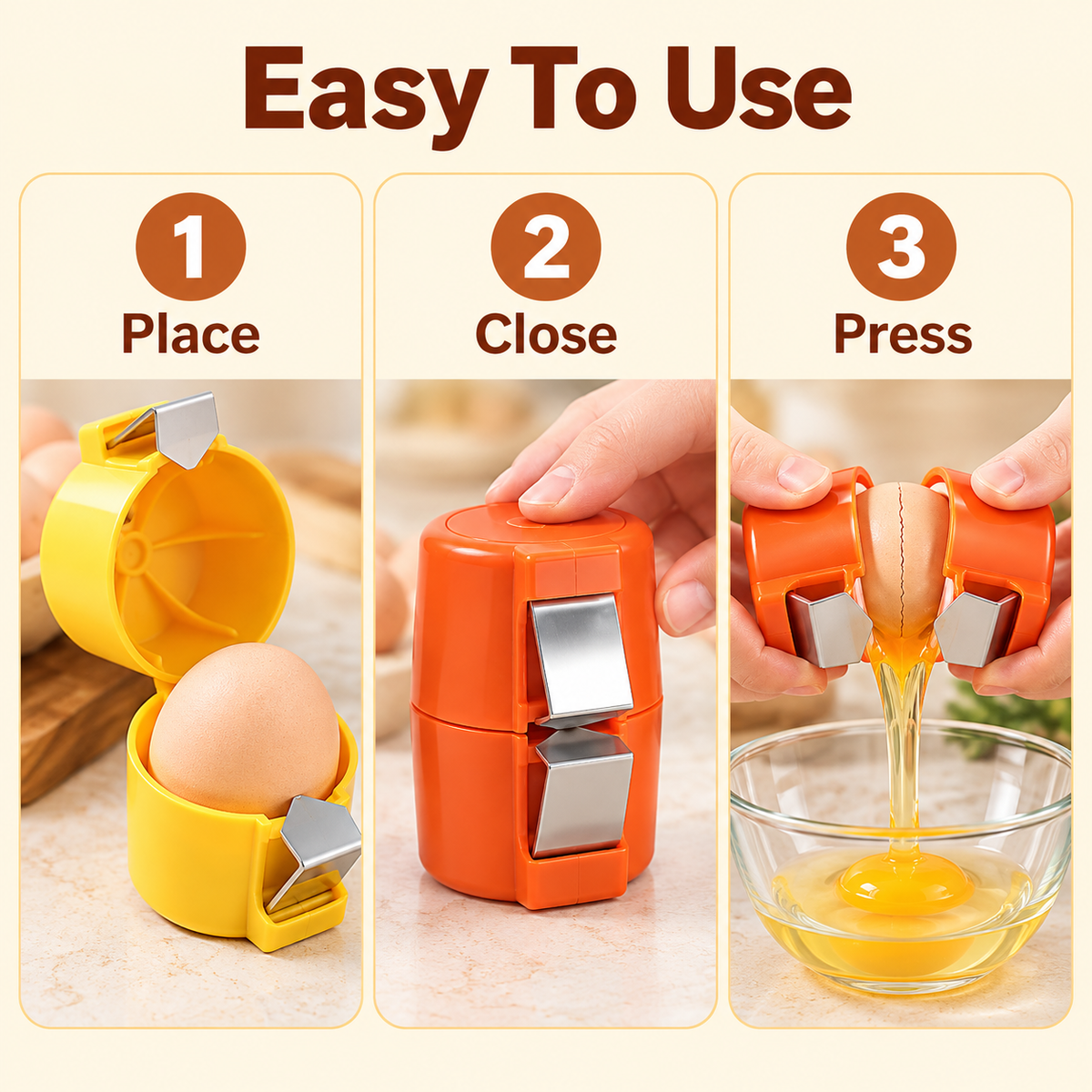 Quick Egg Cracker Tool – Cleaner & Easier Egg Preparation