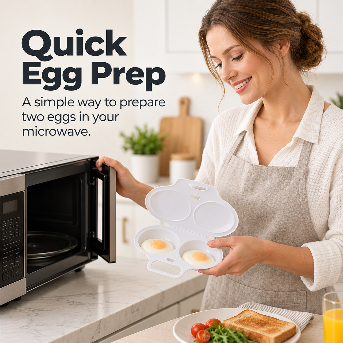 Dual-Cavity Microwave Egg Poacher