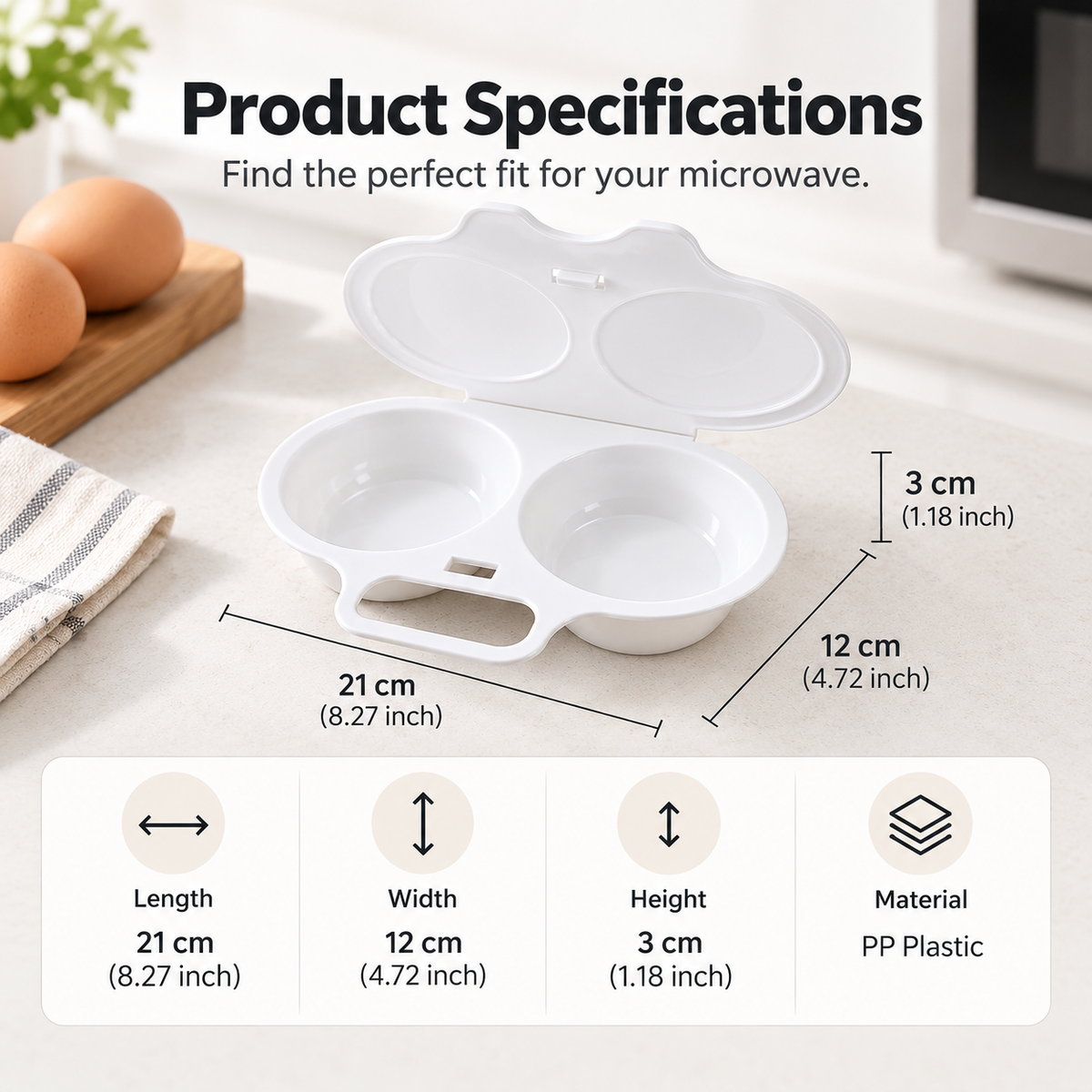 Dual-Cavity Microwave Egg Poacher