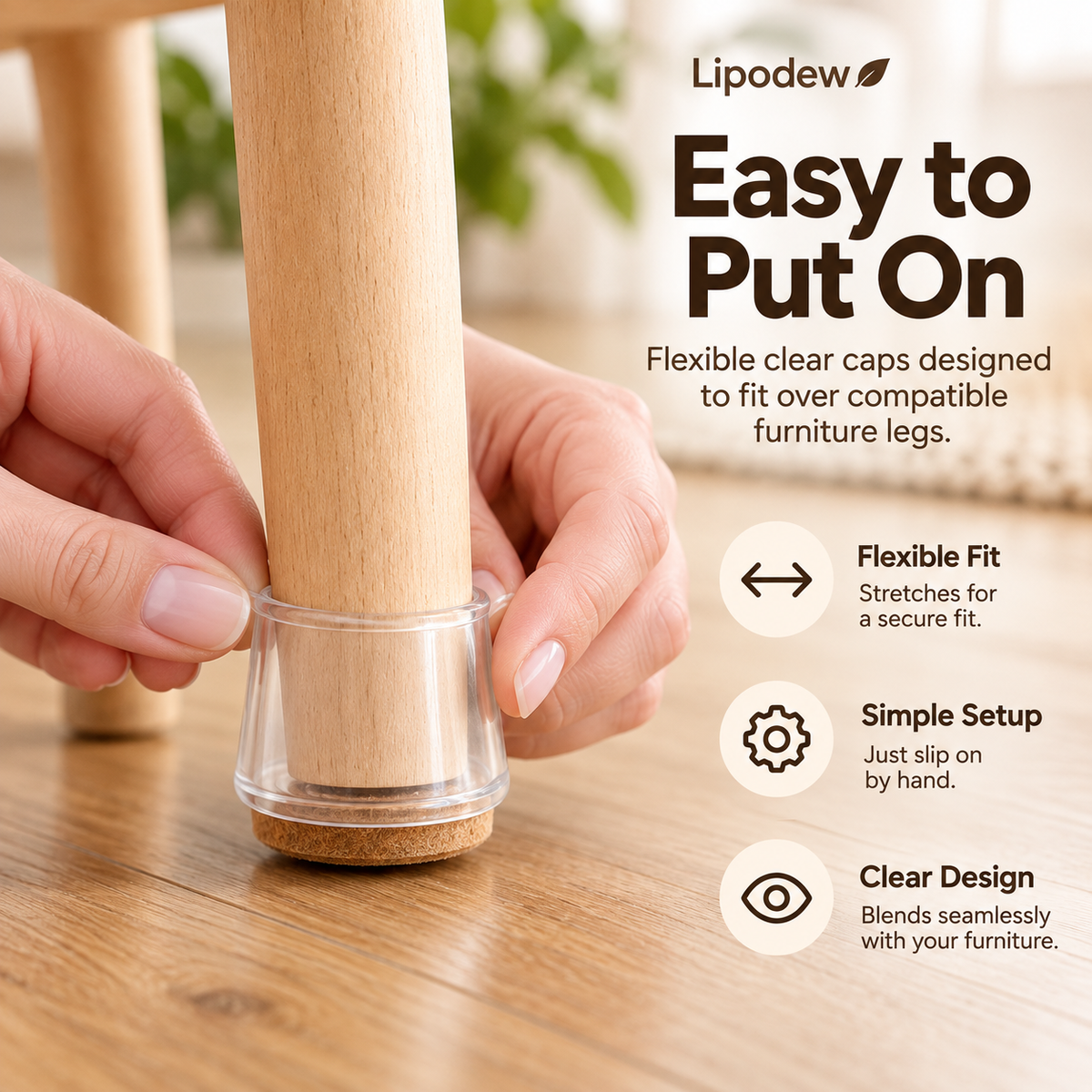 Clear Silicone Furniture Leg Caps