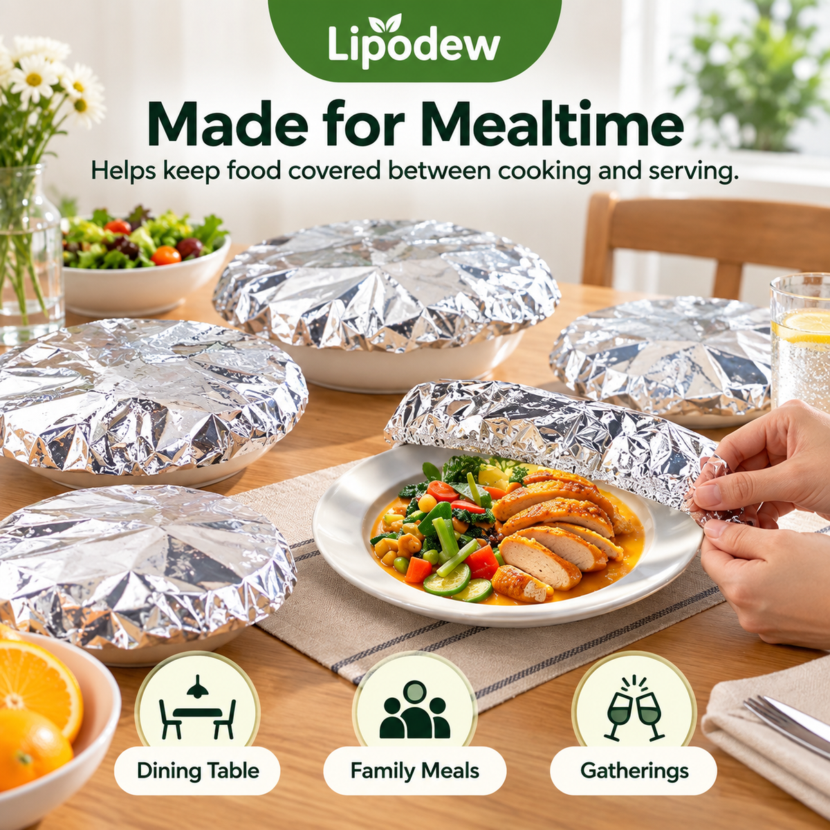Aluminum Foil Food Cover for Dining & Storage