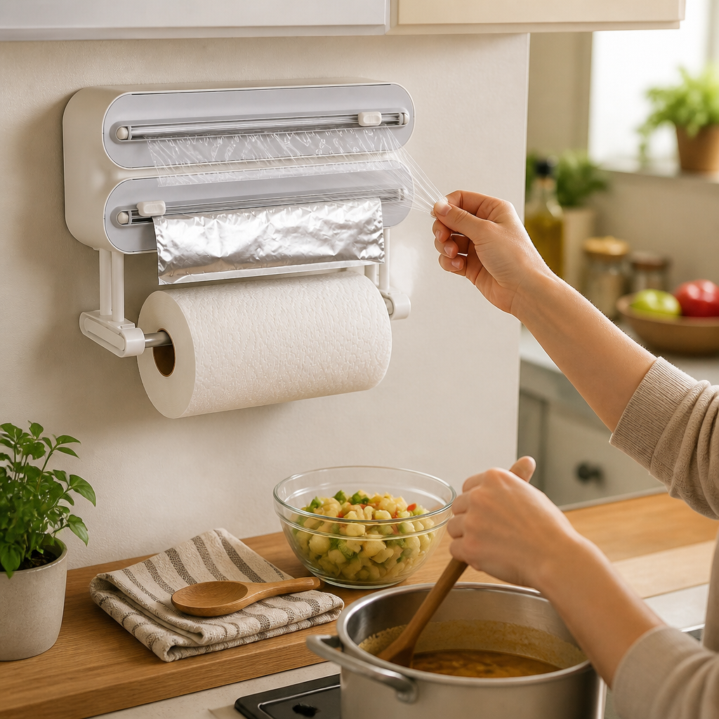 RollNest Wall-Mounted Kitchen Wrap Dispenser
