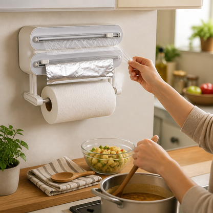 RollNest Wall-Mounted Kitchen Wrap Dispenser